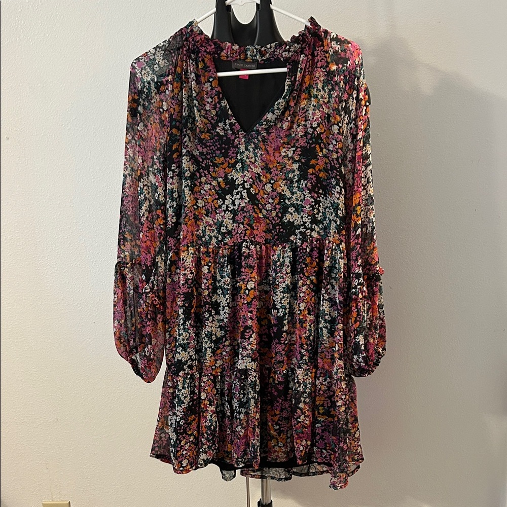 Vince Camuto Black Floral Dress